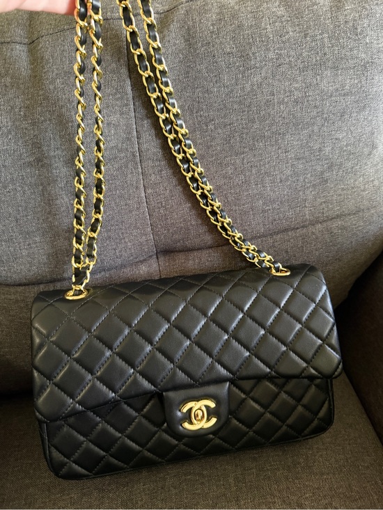 CHANEL Handbags - CHANEL Black Quilted Shoulder Bag with Gold Chain
with dust bag. No Box